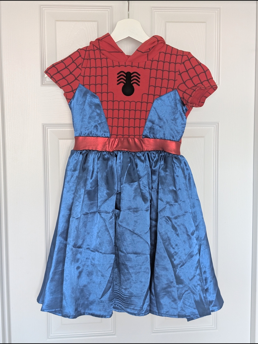 Marvel Spider-Man Hooded Costume Dress - Girls Size 7/8 - Picture 2 of 7